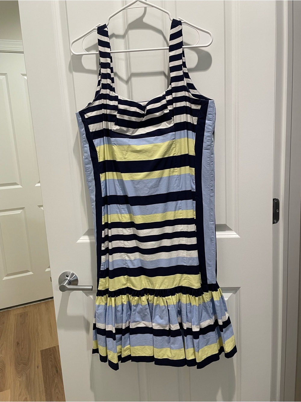 Anthropologie Maeve Striped Sleeveless Ruffle-Hem Dress Size M
